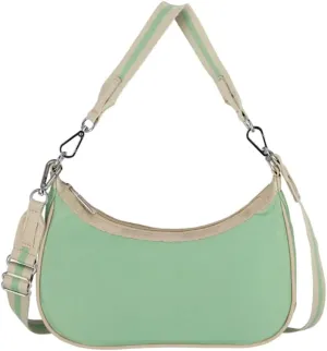 LeSportsac Spectator Basil Small Convertible Hobo Crossbody Handbag, Style 3752/Color C361, Soothing Green Tea Hue, 2 Tone Basil/Khaki Short Strap & Longer Crossbody Strap, Detachable Metal Hardware