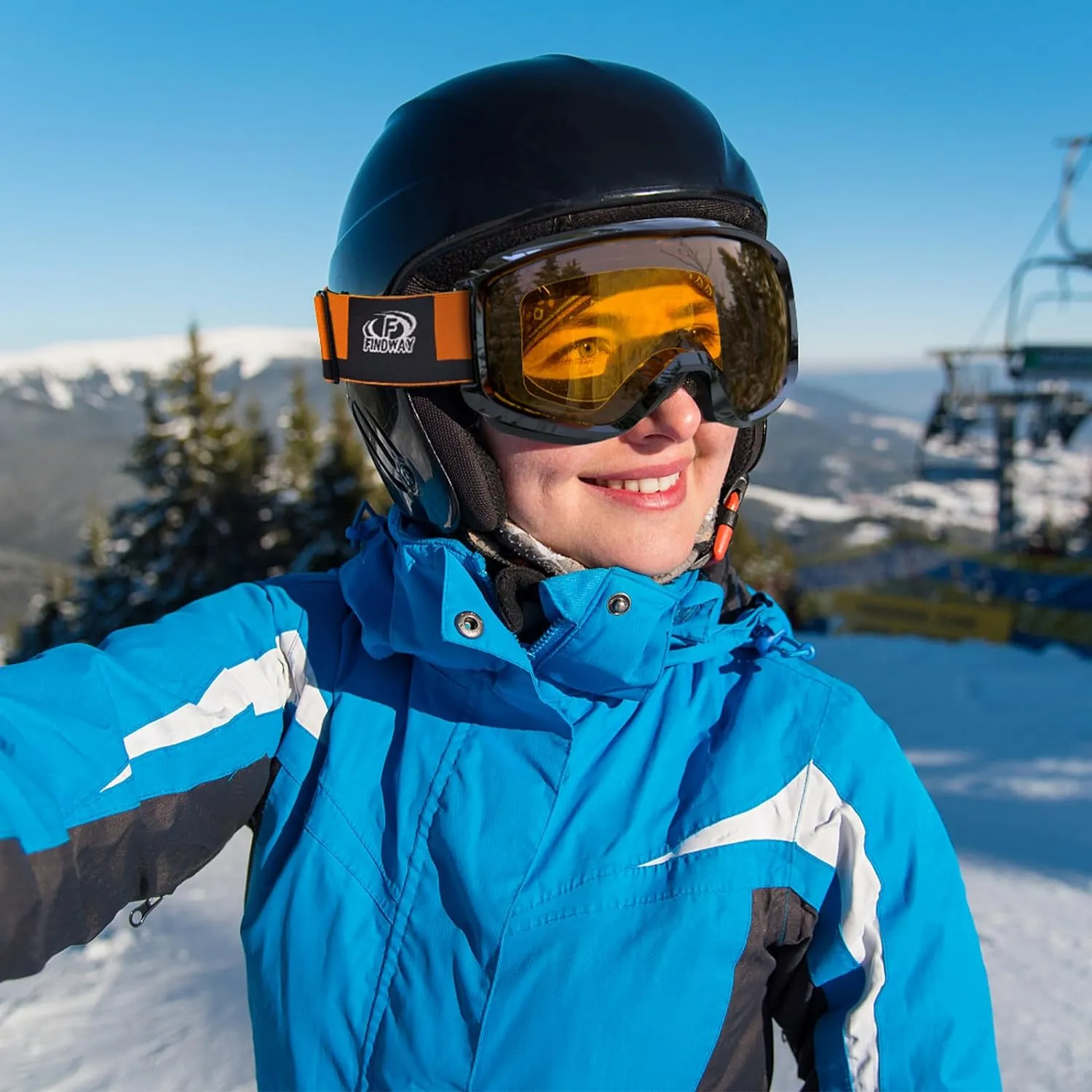 Masque de Ski, Lunette de Ski pour Homme Femme Adulte - Anti-bue, Anti-UV Photochromique Lentille Sphrique - Fitnessterapy