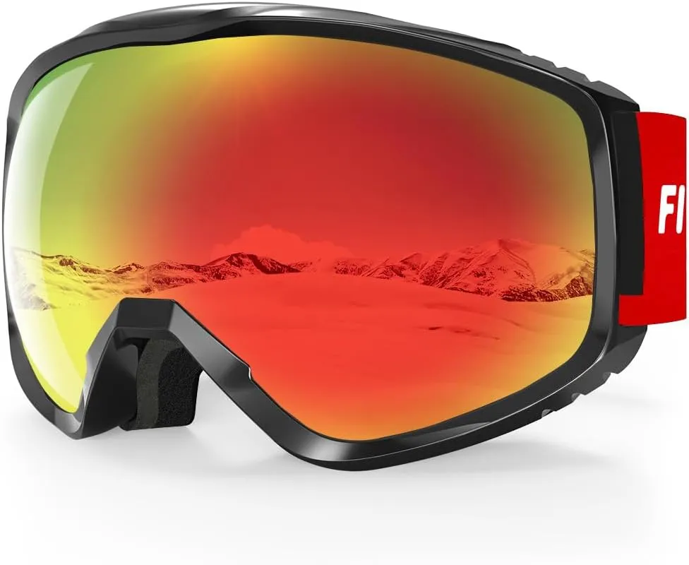 Masque de Ski, Lunette de Ski pour Homme Femme Adulte - Anti-bue, Anti-UV Photochromique Lentille Sphrique - Fitnessterapy