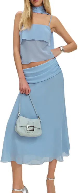 Meiweileya Womens Y2k Ruffle Tank Top Maxi Skirt 2 Piece Sets Silk Floral Crop Sleeveless Dress Going Out Cocktail Club