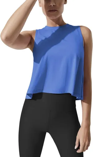 Mippo Crop Tops for Women Womens Workout Tops Flowy Cropped Tank Tops Athletic Shirts