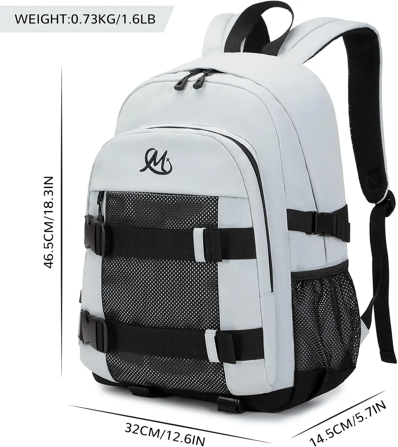 MIRLEWAIY Backpack Multiple Pockets Laptop Daypack Water-resistent Travel Neutral College School Bag Bookbag For Young girls women men, Light Gray
