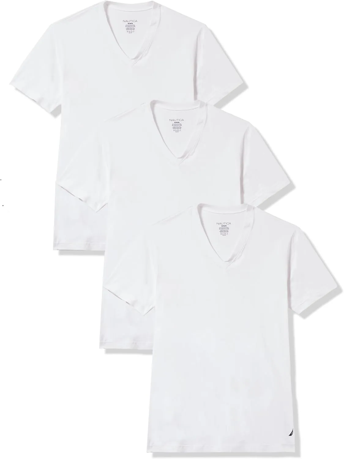 Nautica Men's 3-Pack Cotton Stretch V-Neck T-Shirt
