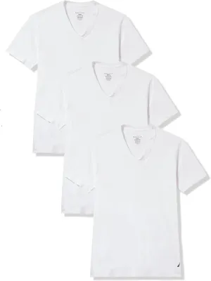 Nautica Men's 3-Pack Cotton Stretch V-Neck T-Shirt