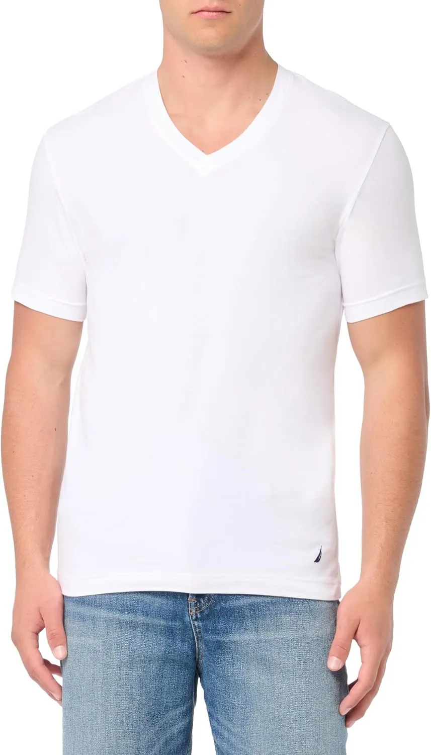 Nautica Men's 3-Pack Cotton Stretch V-Neck T-Shirt