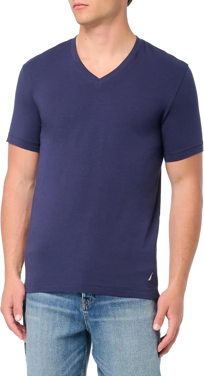 Nautica Men's 3-Pack Cotton Stretch V-Neck T-Shirt