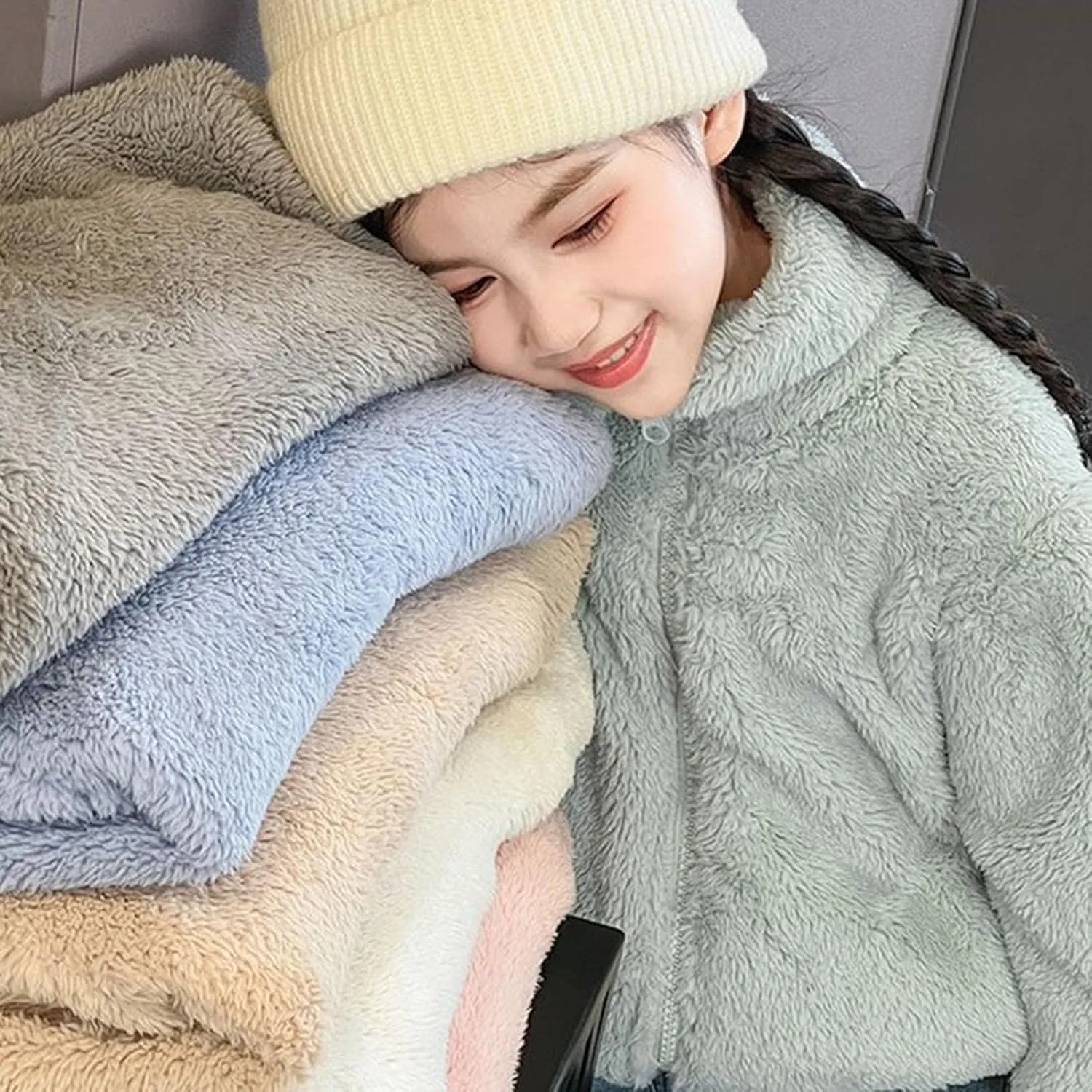 Newborn Baby Girls Warm Cloak Coat Cute Winter Furry Cape Jacket Fluffy Fleece Outwear Long Sleeve Sweet Outfit with Bowknot