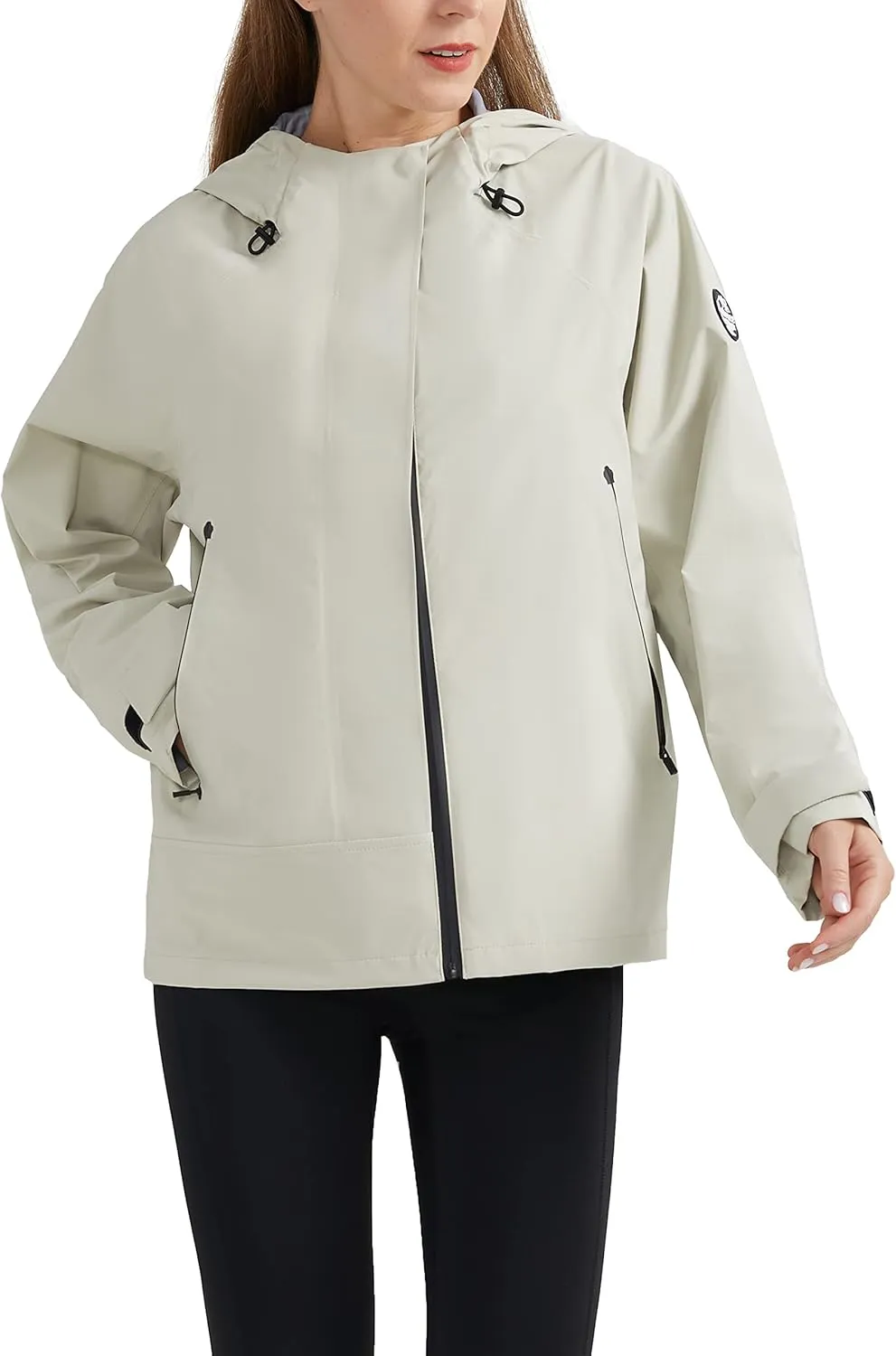 Orolay Raincoat Women's Lightweight Jackets Waterproof Rain Coats Outdoor Hooded Windbreaker for Hiking Travel