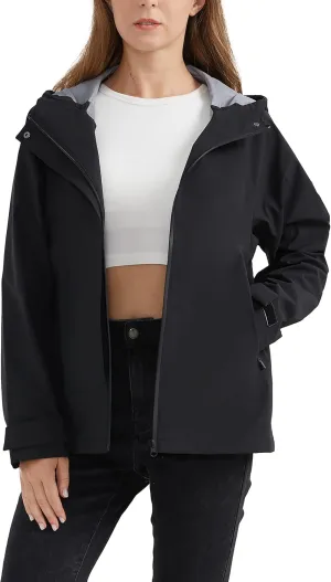 Orolay Raincoat Women's Lightweight Jackets Waterproof Rain Coats Outdoor Hooded Windbreaker for Hiking Travel