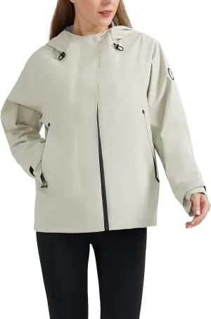 Orolay Raincoat Women's Lightweight Jackets Waterproof Rain Coats Outdoor Hooded Windbreaker for Hiking Travel