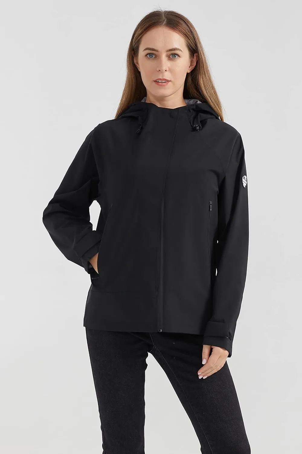 Orolay Raincoat Women's Lightweight Jackets Waterproof Rain Coats Outdoor Hooded Windbreaker for Hiking Travel