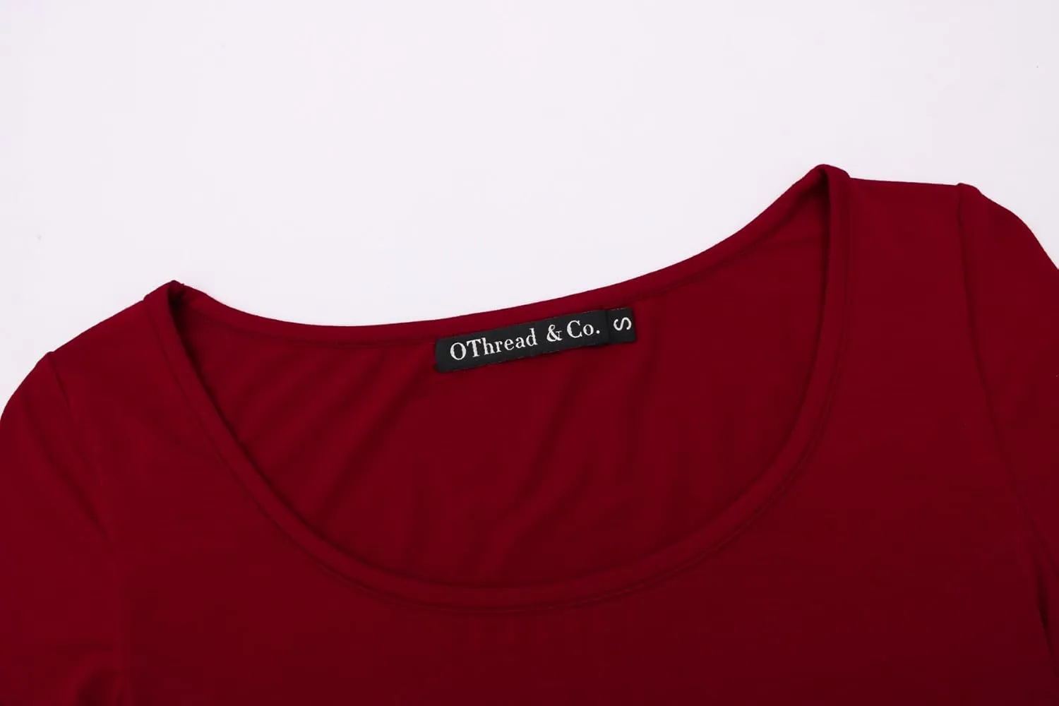 OThread & Co. Women's Basic Crop Tops Stretchy Casual Scoop Neck Cap Sleeve Shirt