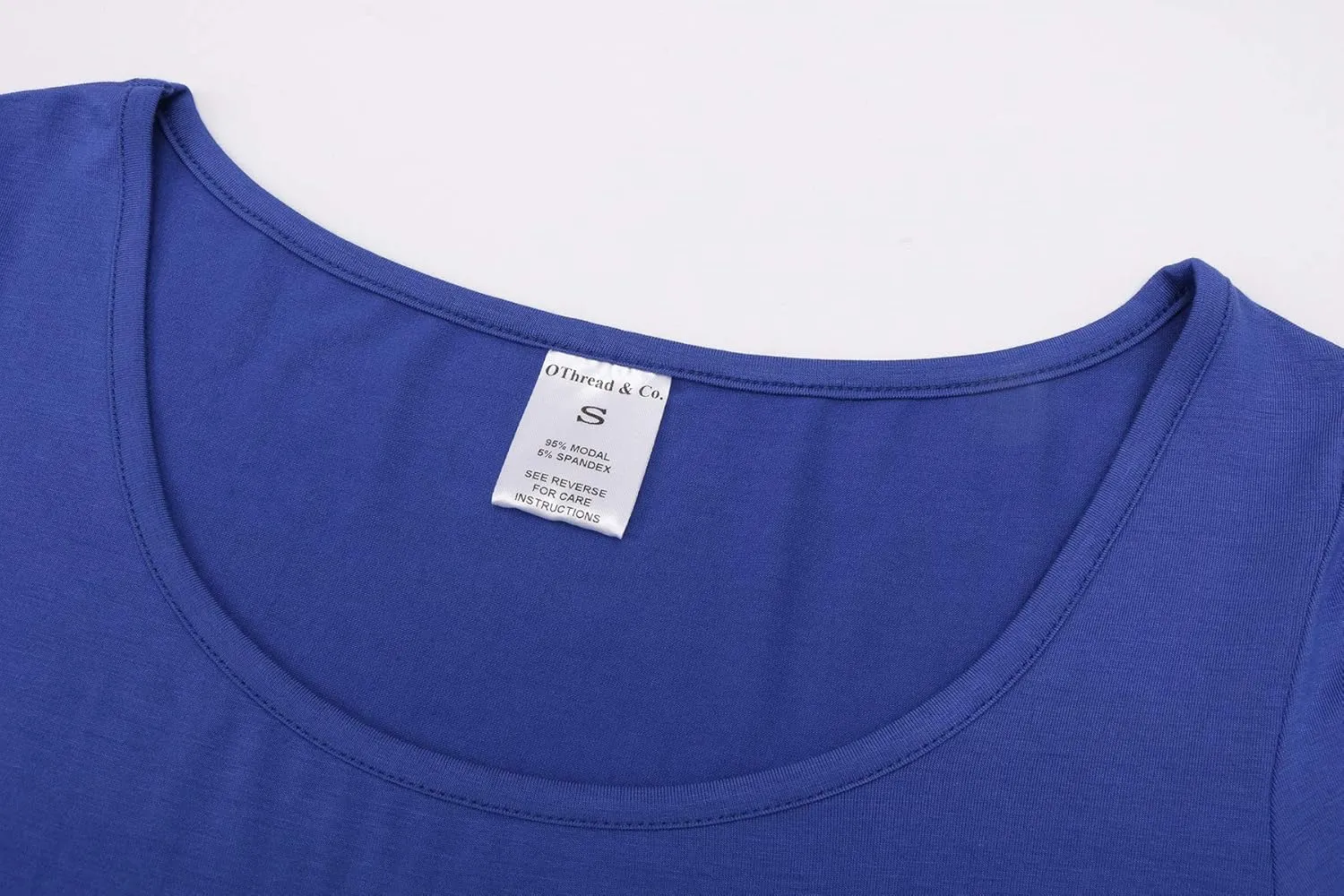 OThread & Co. Women's Basic Crop Tops Stretchy Casual Scoop Neck Cap Sleeve Shirt