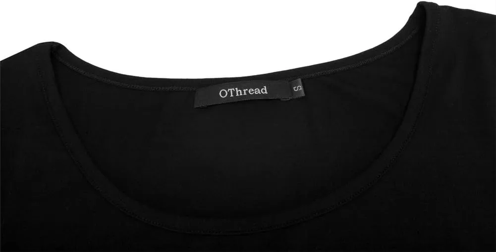 OThread & Co. Women's Basic Crop Tops Stretchy Casual Scoop Neck Cap Sleeve Shirt