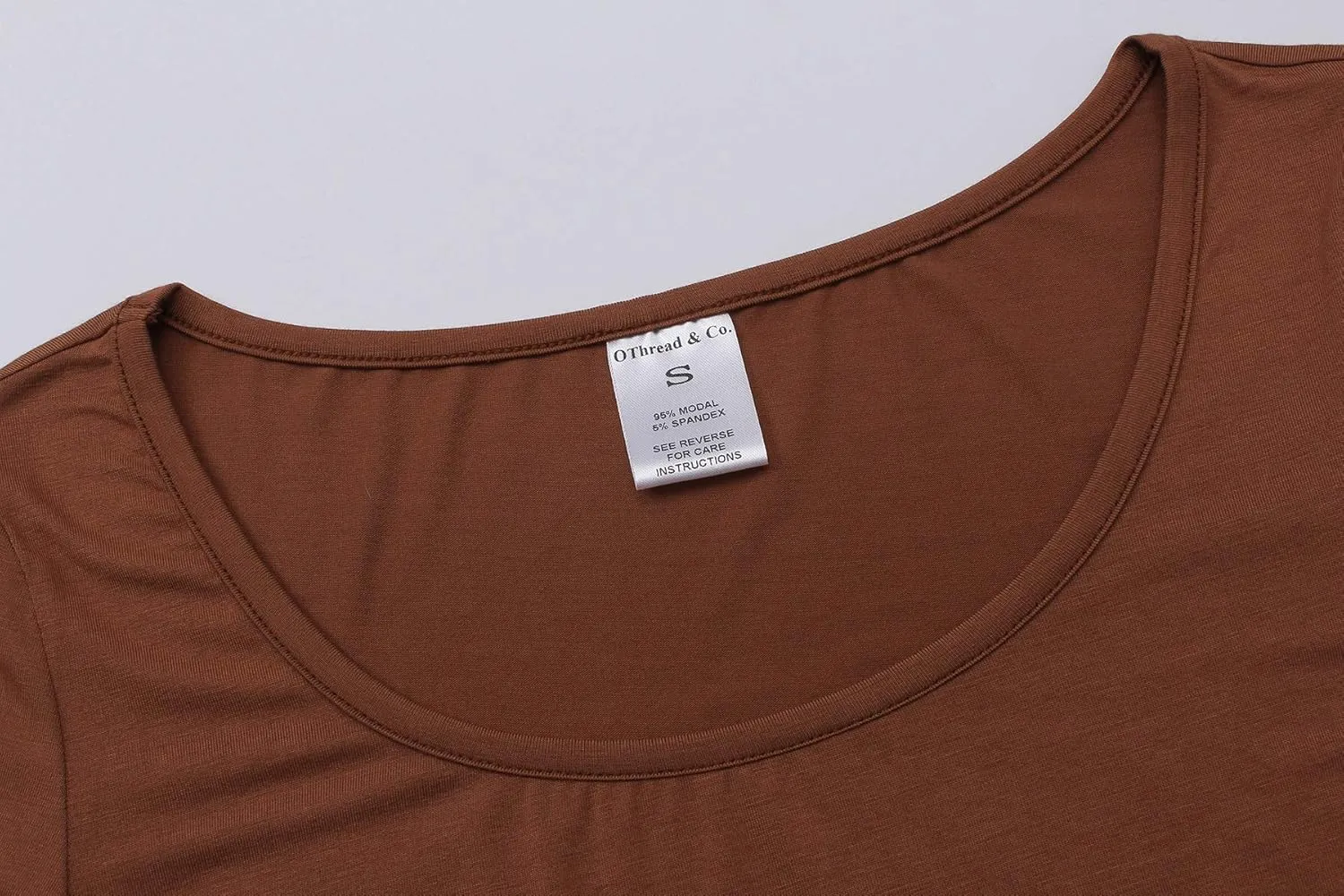 OThread & Co. Women's Basic Crop Tops Stretchy Casual Scoop Neck Cap Sleeve Shirt