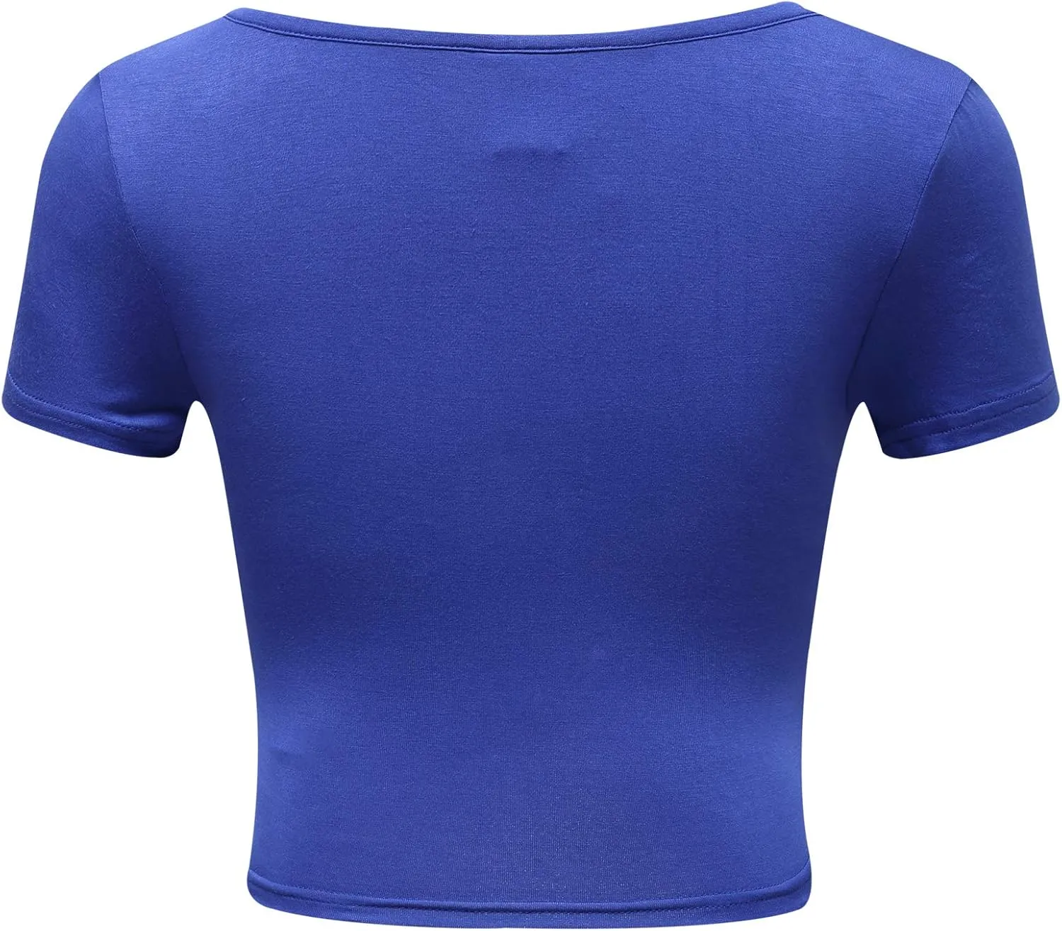 OThread & Co. Women's Basic Crop Tops Stretchy Casual Scoop Neck Cap Sleeve Shirt