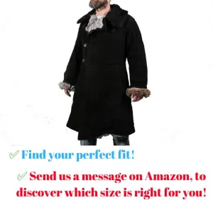 Russian Sheepskin Leather Coat  Waterproof, Windproof Handmade Shearling Jacket