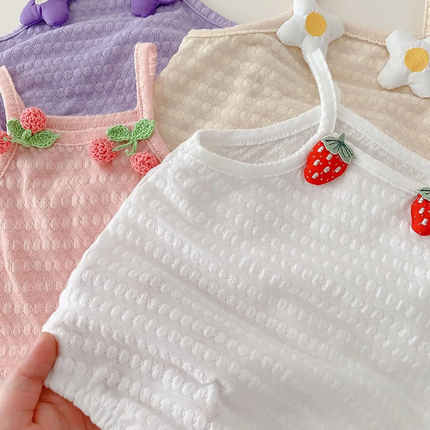 Simple Body Suit Girl Baby Bag Jumpsuits Suspender Ha Clothing Strawberry Flower Pattern Baby Gender Neutral Baby Stuff