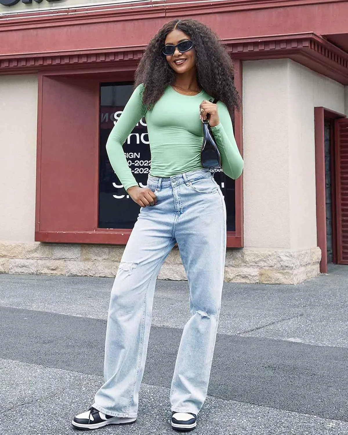 SUUKSESS Women Double Lined Fitted Basic T Shirts Crew Neck Long Sleeve Crop Top