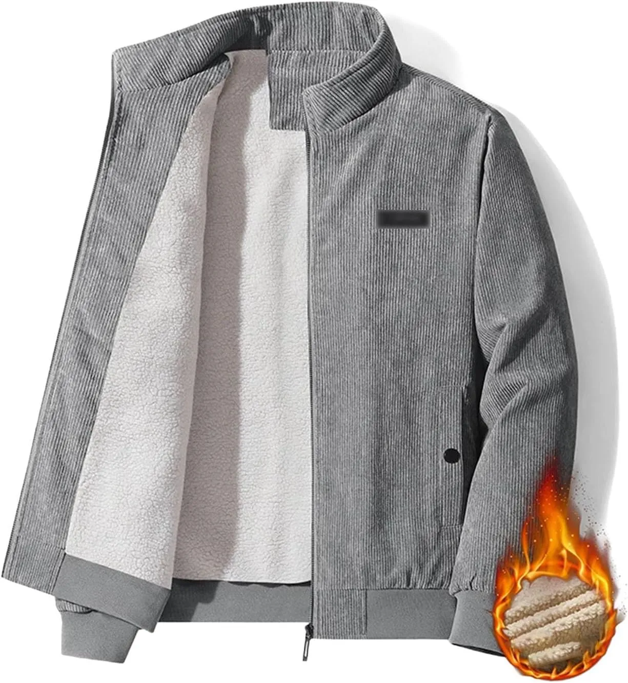 thickened Jacket men's stand-up collar coat cotton-padded men's cashmere thickened lamb wool coat cotton-padded