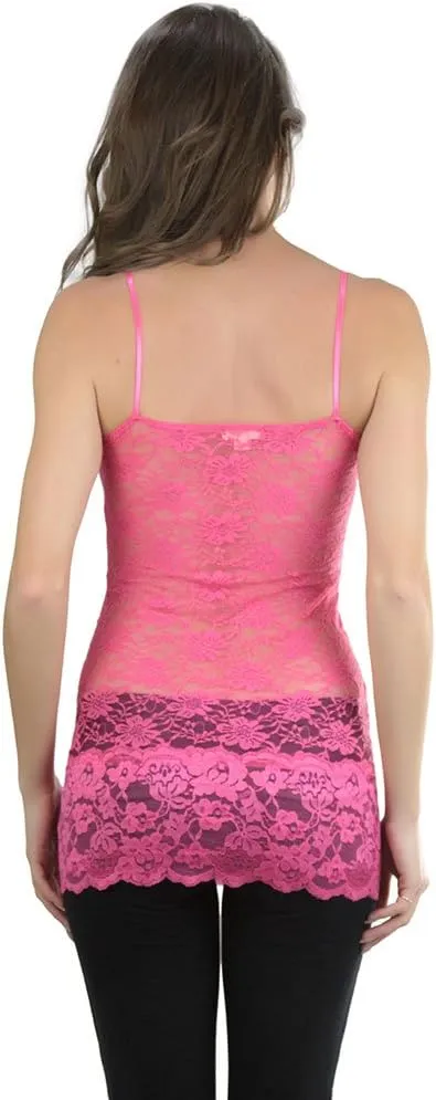 ToBeInStyle Womens Basic Layering Cotton Cami & Sheer Lace Camisoles