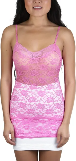 ToBeInStyle Womens Basic Layering Cotton Cami & Sheer Lace Camisoles