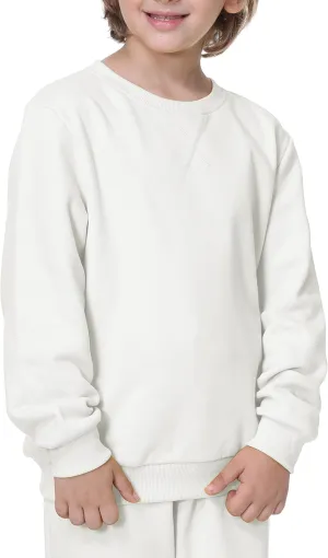UNACOO Sweatshirt Kids Crewneck Long Sleeve Fleece Sweatshirt Pullover Cotton Tops for Boys or Girls (Age 3-12 Years)