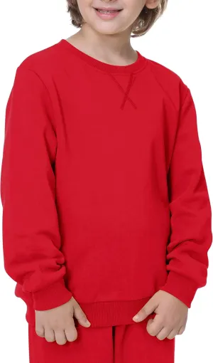 UNACOO Sweatshirt Kids Crewneck Long Sleeve Fleece Sweatshirt Pullover Cotton Tops for Boys or Girls (Age 3-12 Years)