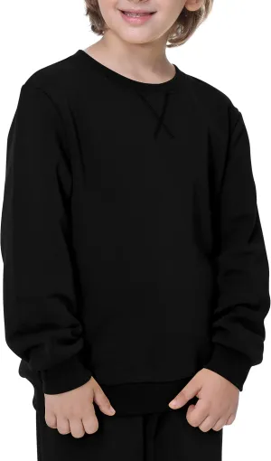 UNACOO Sweatshirt Kids Crewneck Long Sleeve Fleece Sweatshirt Pullover Cotton Tops for Boys or Girls (Age 3-12 Years)