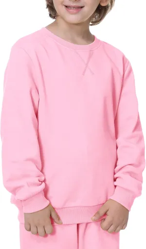 UNACOO Sweatshirt Kids Crewneck Long Sleeve Fleece Sweatshirt Pullover Cotton Tops for Boys or Girls (Age 3-12 Years)