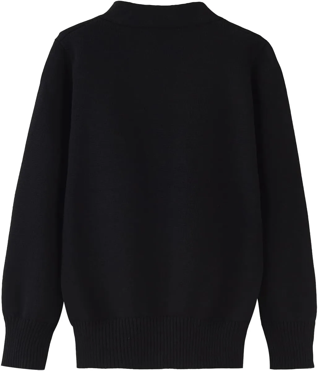 Unisex Boys Girls Cardigans Sweater V-Neck Long Sleeve School Uniforms Button Knit Tops