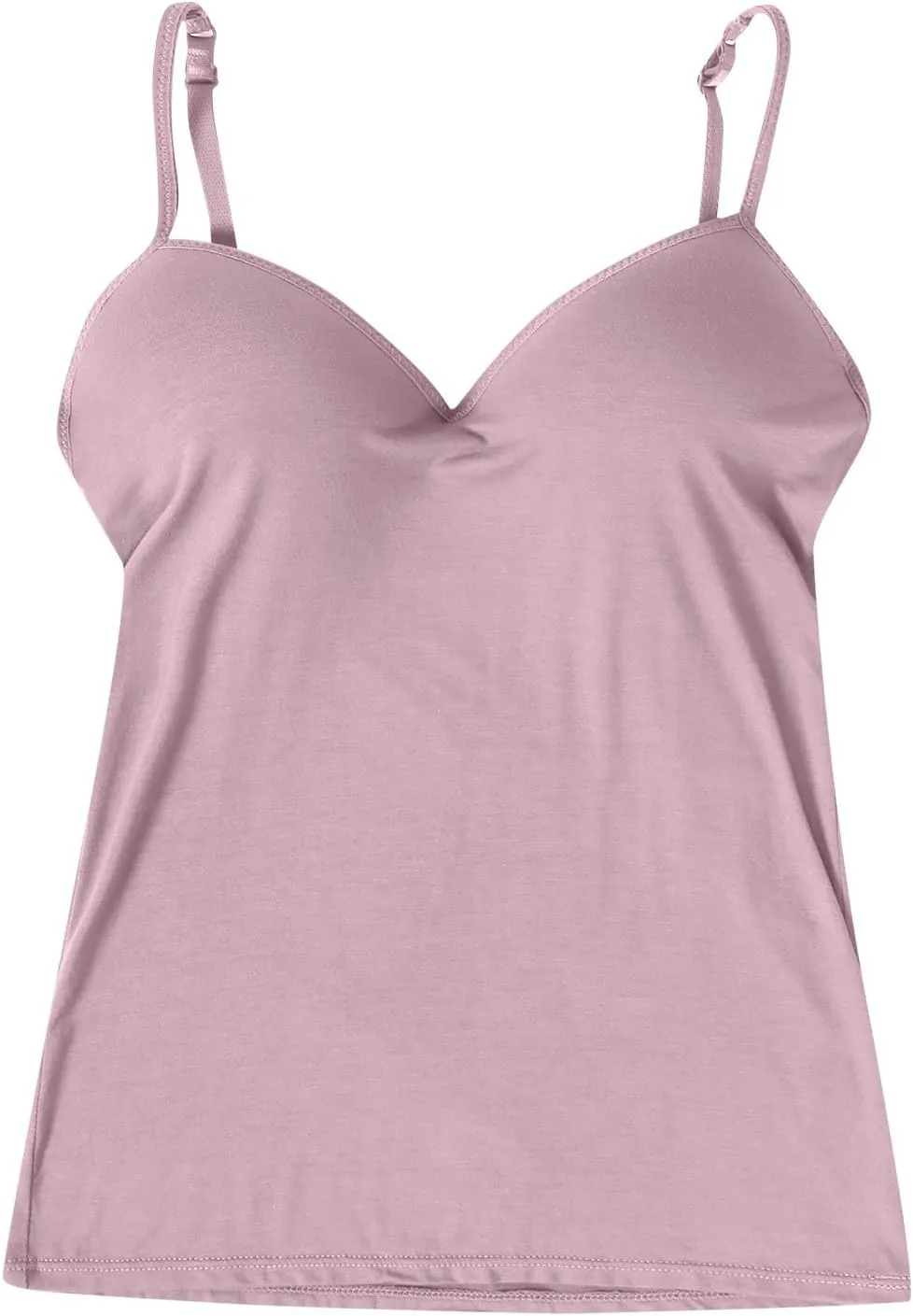 Vest Top with Built in Bra Women's Shelf Bra Camisole Tops Adjustable Spaghetti Strap Cami Tank Sleeveless Basic Undershirt