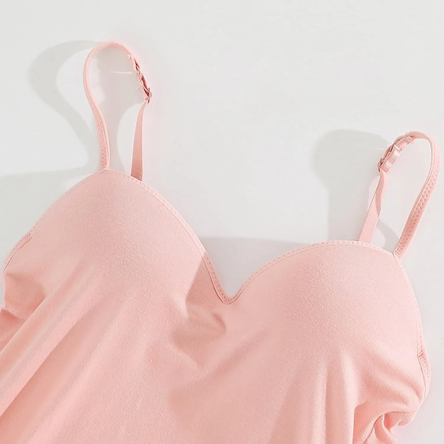 Vest Top with Built in Bra Women's Shelf Bra Camisole Tops Adjustable Spaghetti Strap Cami Tank Sleeveless Basic Undershirt