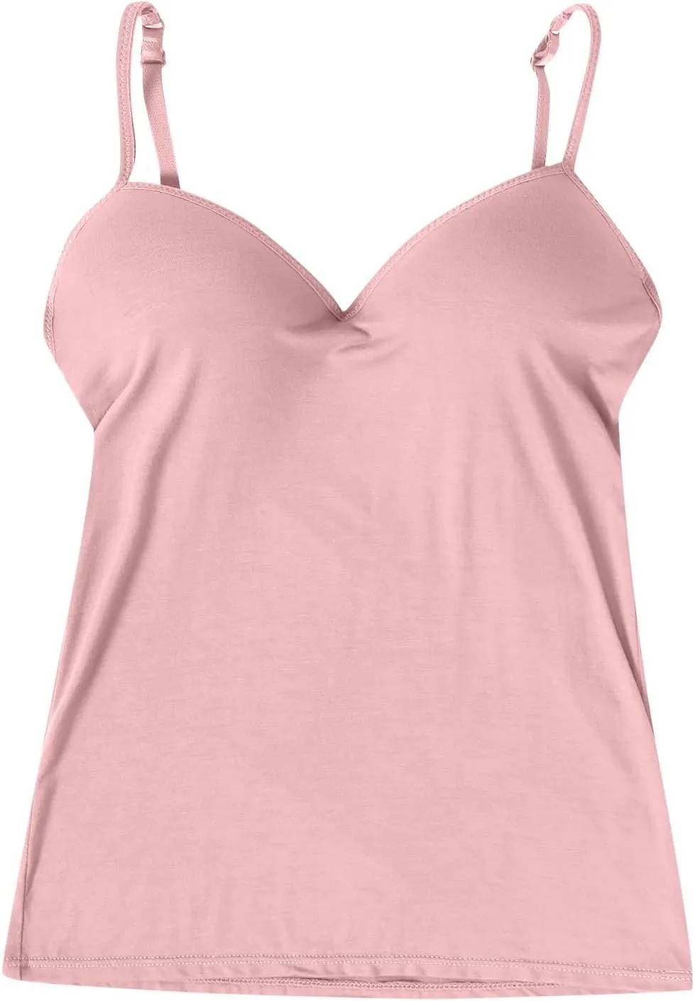 Vest Top with Built in Bra Women's Shelf Bra Camisole Tops Adjustable Spaghetti Strap Cami Tank Sleeveless Basic Undershirt