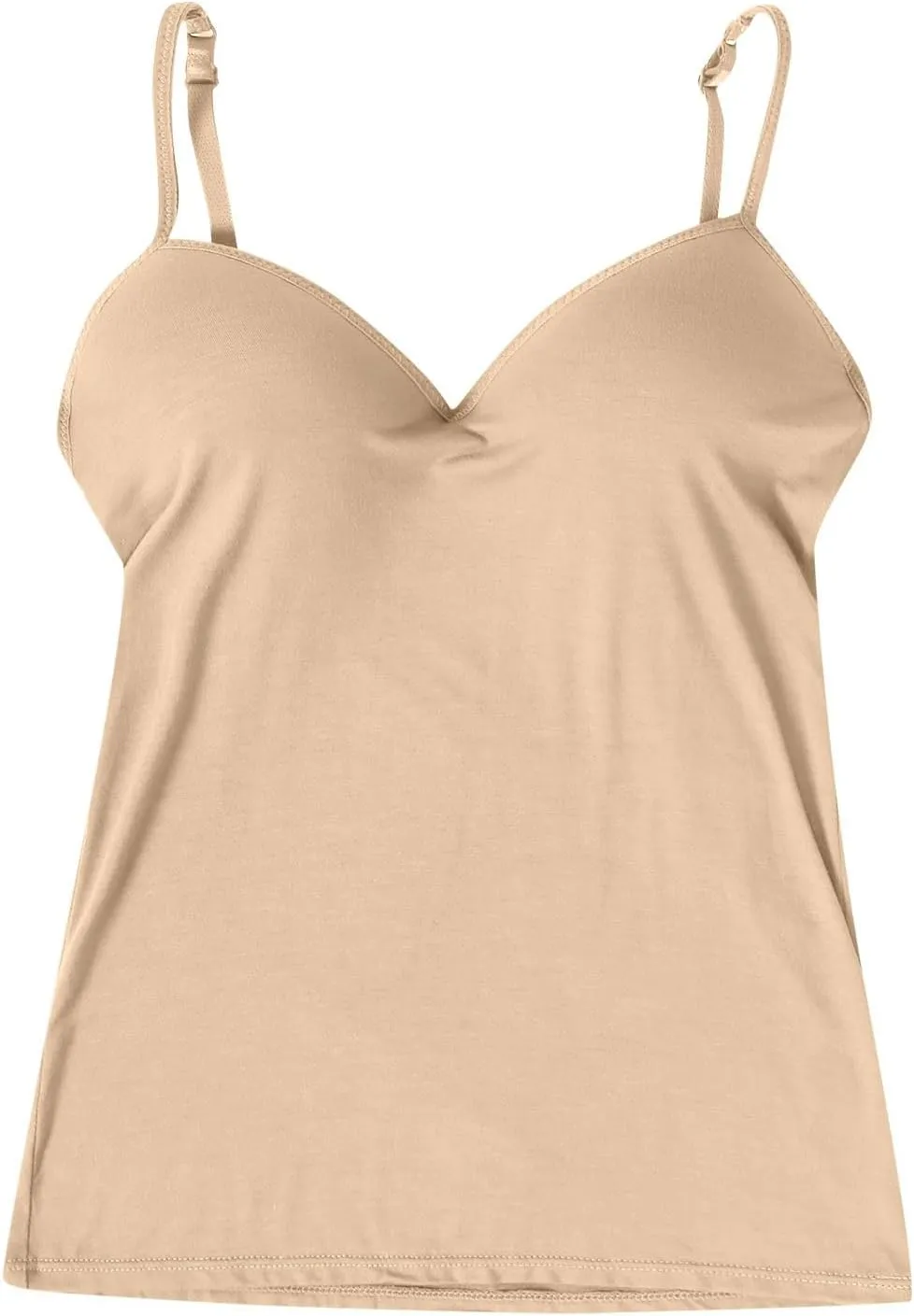 Vest Top with Built in Bra Women's Shelf Bra Camisole Tops Adjustable Spaghetti Strap Cami Tank Sleeveless Basic Undershirt