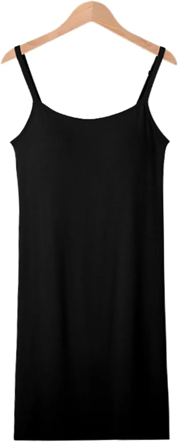 Vest Top with Built in Bra Women's Shelf Bra Camisole Tops Adjustable Spaghetti Strap Cami Tank Sleeveless Basic Undershirt