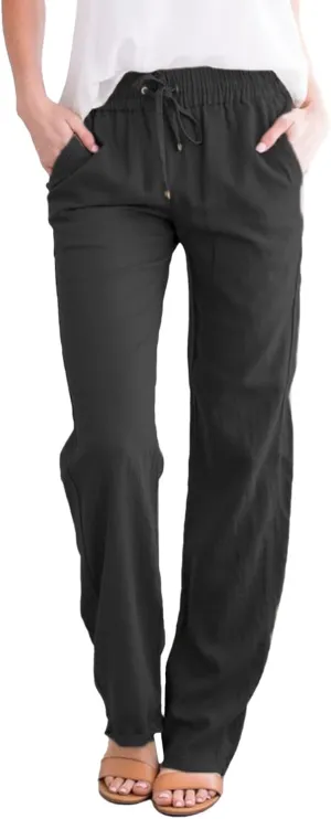 Wide Leg Pants for Women Winter Stretchy Vacation Pants with Pockets Straight Leg Water Resistant