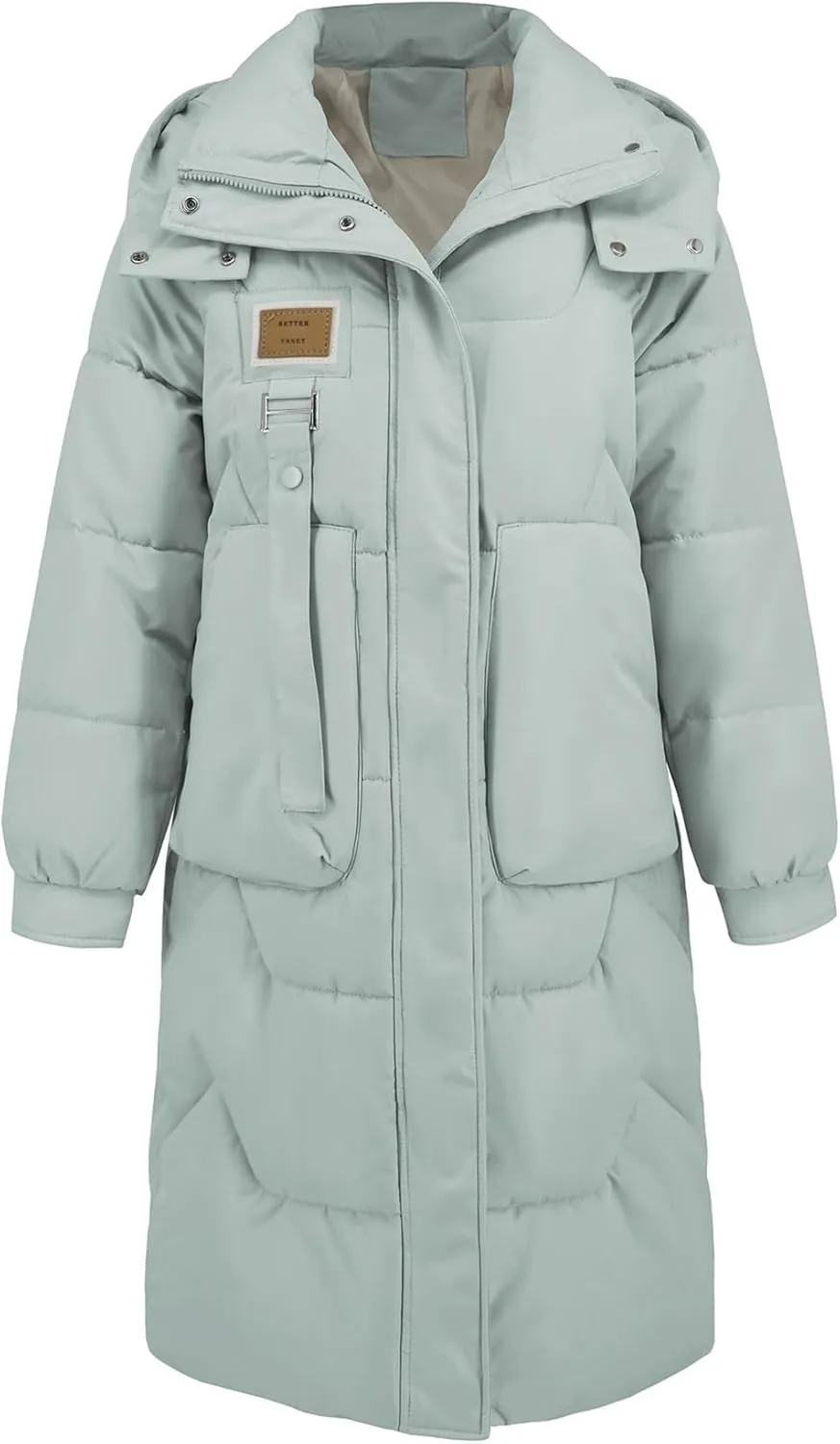 Women's Autumn and Winter New Cotton-Padded Coat Thick Long Sleeve Warm Hat Cotton-Padded Coat Long Coat