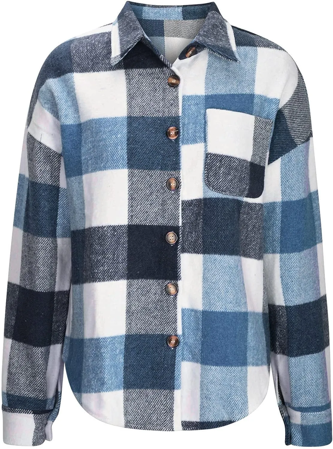 Womens Fashion Plaid Shacket Button Down Long Sleeve Shirts Casual Loose Fit Jacket Womens Tops Spring Fall Outfits