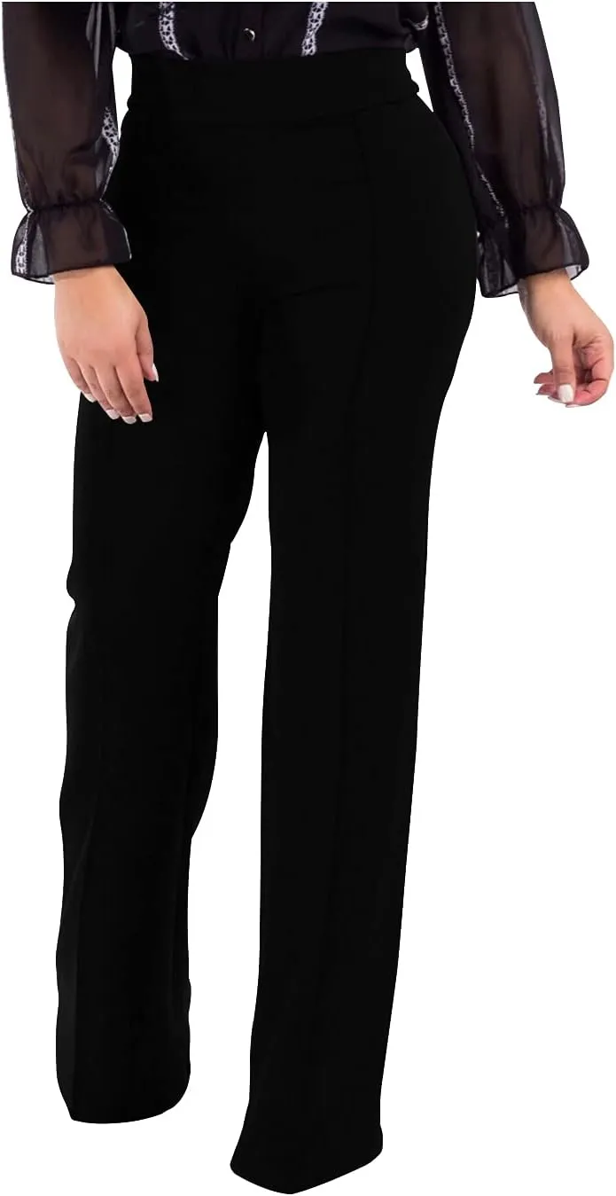 Women's High Waisted Stretchy Bootcut Pull On Dress Pants Casual Work Pants Fitted Trousers