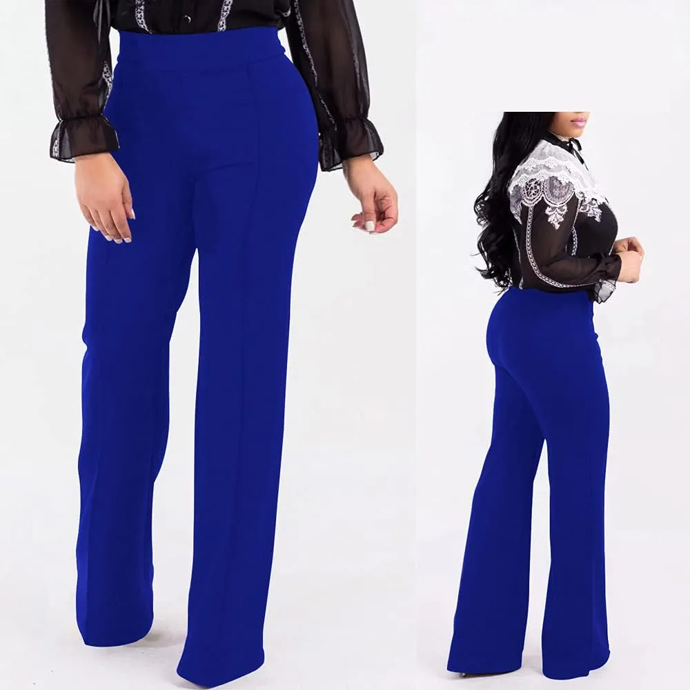 Women's High Waisted Stretchy Bootcut Pull On Dress Pants Casual Work Pants Fitted Trousers