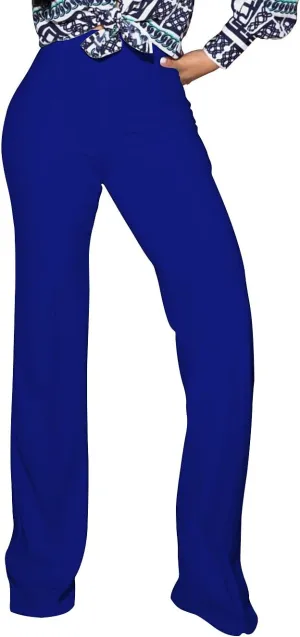 Women's High Waisted Stretchy Bootcut Pull On Dress Pants Casual Work Pants Fitted Trousers