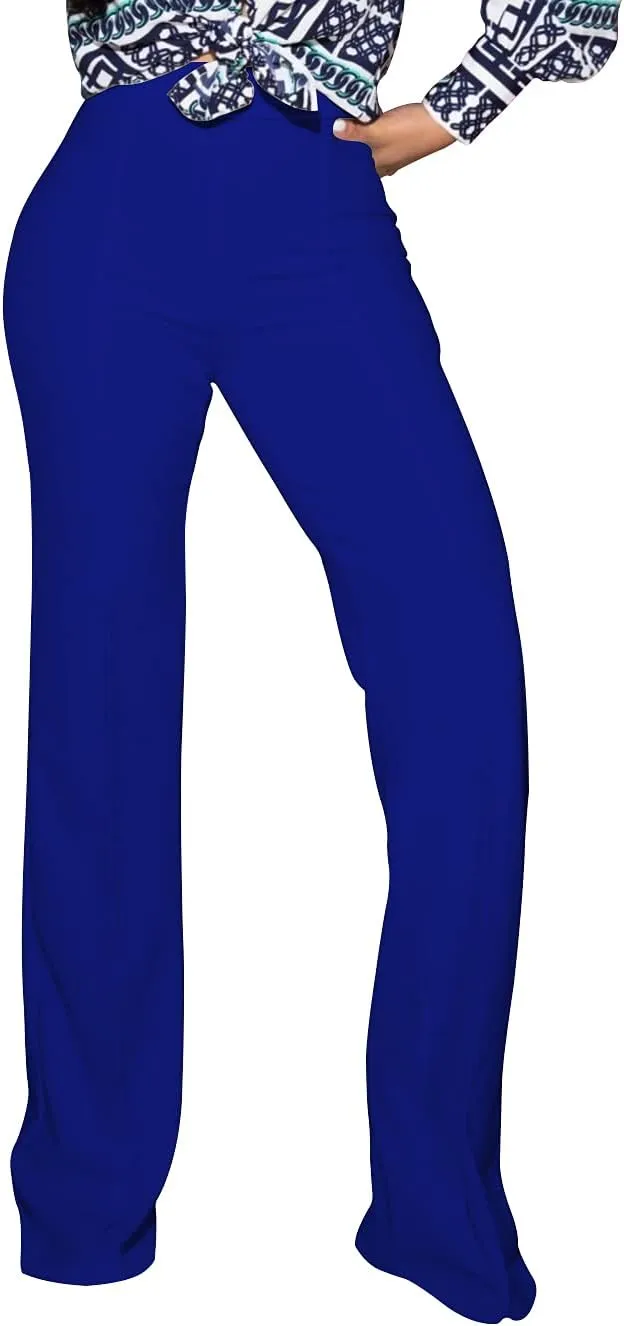 Women's High Waisted Stretchy Bootcut Pull On Dress Pants Casual Work Pants Fitted Trousers
