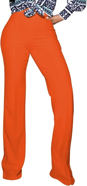 Women's High Waisted Stretchy Bootcut Pull On Dress Pants Casual Work Pants Fitted Trousers