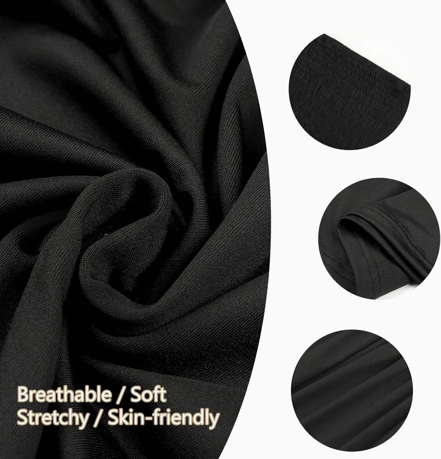 Womens Strapless Smocked Tube Top Soft Stretchy Pleated Bandeau Tank Sexy Sleeveless Loose Summer Camis Tunic Tops