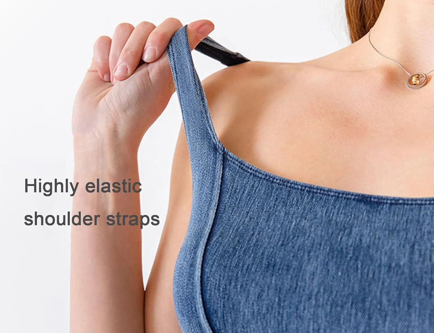 Yvipette Womens Slim Cropped Denim Vest Stretchy Scoop Neck Pullover Jean Sports Bra Tank Top
