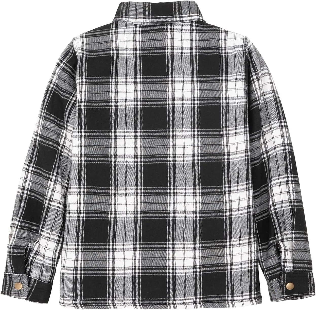 ZENTHACE Toddlers and Kids Boys Girls Sherpa Lined Snap Flannel Shirt Jacket,Cozy Plaid Flannel Shacket (Gender-Neutral)