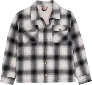 ZENTHACE Toddlers and Kids Boys Girls Sherpa Lined Snap Flannel Shirt Jacket,Cozy Plaid Flannel Shacket (Gender-Neutral)