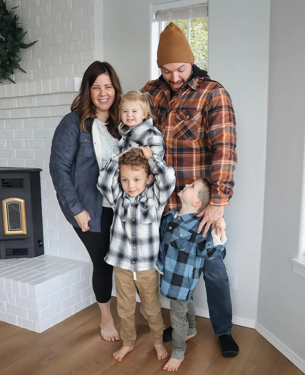 ZENTHACE Toddlers and Kids Boys Girls Sherpa Lined Snap Flannel Shirt Jacket,Cozy Plaid Flannel Shacket (Gender-Neutral)