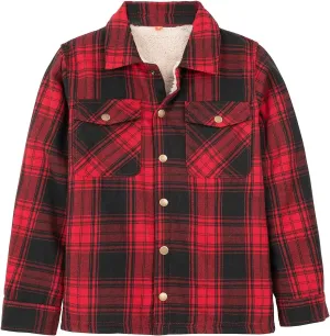 ZENTHACE Toddlers and Kids Boys Girls Sherpa Lined Snap Flannel Shirt Jacket,Cozy Plaid Flannel Shacket (Gender-Neutral)